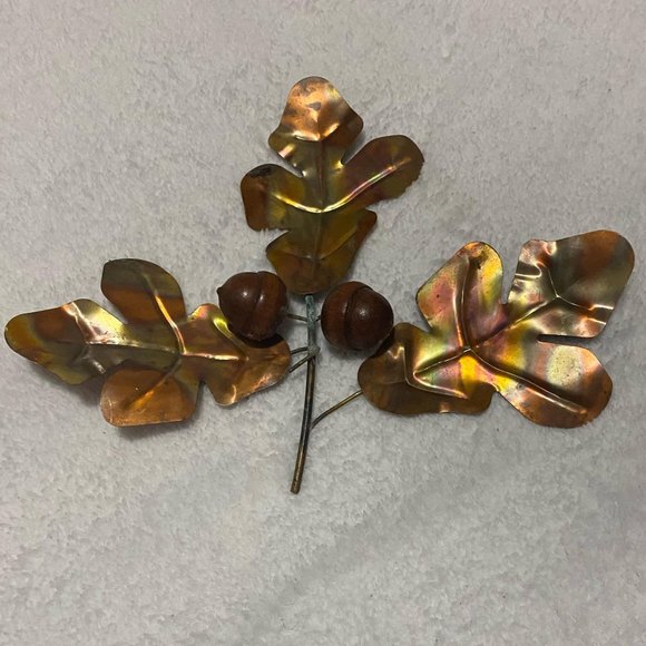 Wrought Iron and Copper Autumn Leaves Wall Decor - Picture 2 of 5